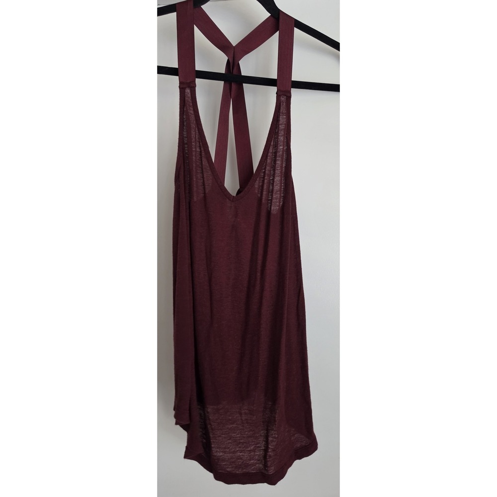 Kimchi Blue Tank Top XS Burgundy Sleeveless V-Neck Solid Blouse Camisole